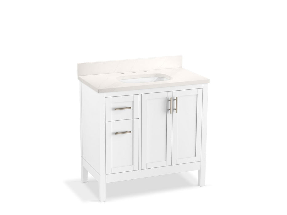 KOHLER K-39605-ASB Hadron 36" bathroom vanity cabinet with sink and quartz top