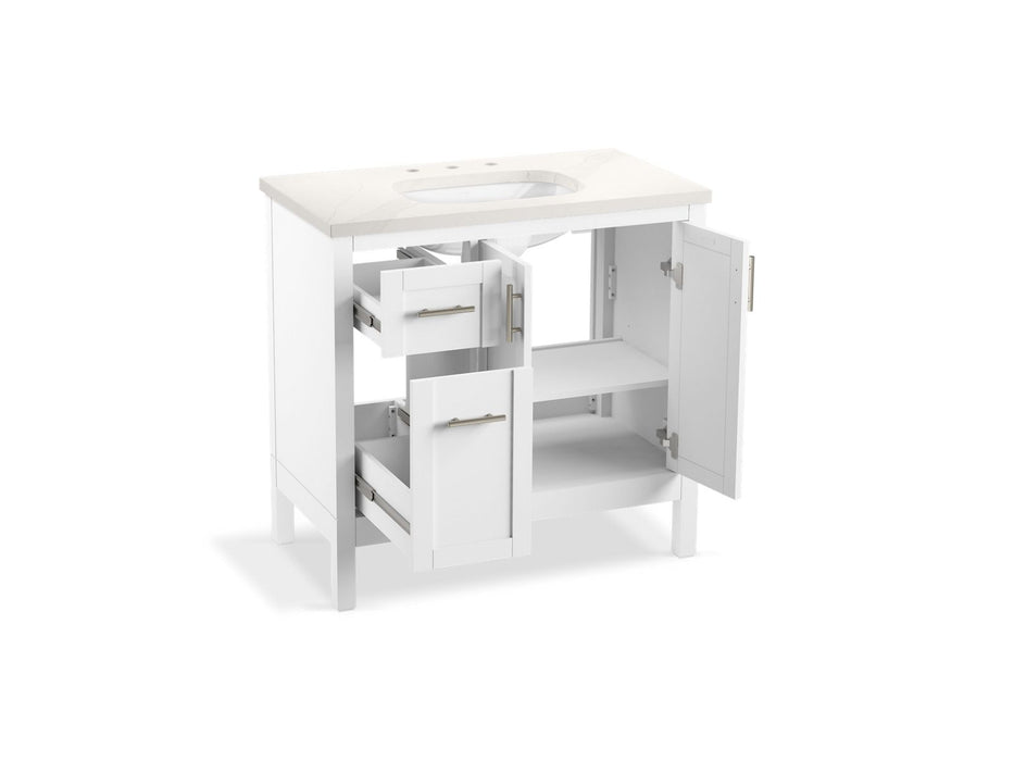 KOHLER K-39605-ASB Hadron 36" bathroom vanity cabinet with sink and quartz top