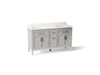 KOHLER K-39607-ASB Hadron 60" bathroom vanity cabinet with sinks and quartz top, atmos grey