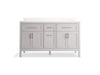 KOHLER K-39607-ASB Hadron 60" bathroom vanity cabinet with sinks and quartz top, atmos grey - view 4