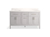 KOHLER K-39607-ASB Hadron 60" bathroom vanity cabinet with sinks and quartz top, atmos grey - view 5
