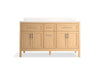 KOHLER K-39607-ASB Hadron 60" bathroom vanity cabinet with sinks and quartz top, light oak - view 4