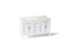 KOHLER K-39607-ASB Hadron 60" bathroom vanity cabinet with sinks and quartz top, white