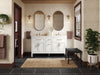 KOHLER K-39607-ASB Hadron 60" bathroom vanity cabinet with sinks and quartz top, white - view 4