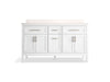 KOHLER K-39607-ASB Hadron 60" bathroom vanity cabinet with sinks and quartz top, white - view 5