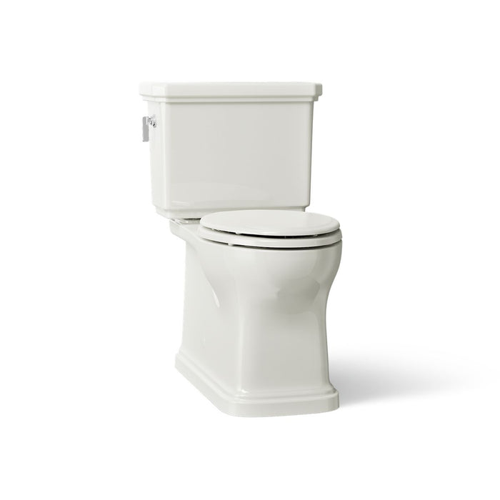 KOHLER K-39678 Claude Two-piece Elongated Toilet with Skirted Trapway, 1.6 GPF, Dune - 3/4 view of product