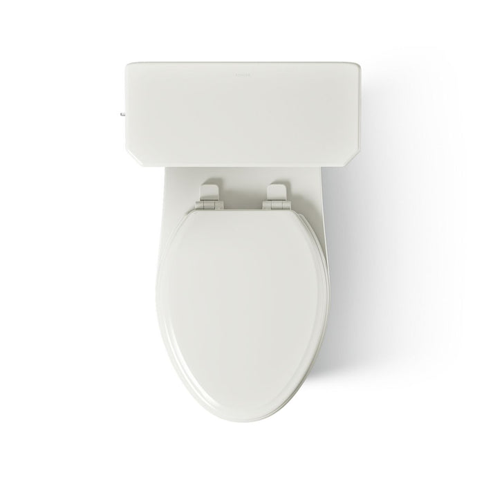 KOHLER K-39678 Claude Two-piece Elongated Toilet with Skirted Trapway, 1.6 GPF, Dune - top view of product