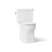 KOHLER K-39678 Claude Two-piece Elongated Toilet with Skirted Trapway, 1.6 GPF, White - 3/4 view of product