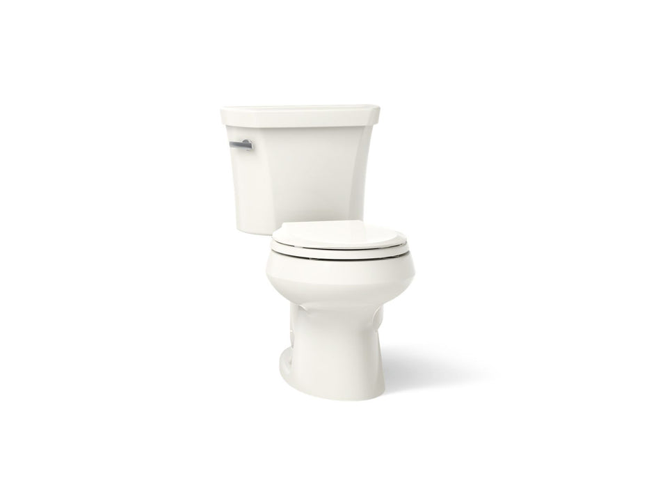 KOHLER K-3977 Wellworth Two-piece round-front 1.6 gpf toilet, biscuit