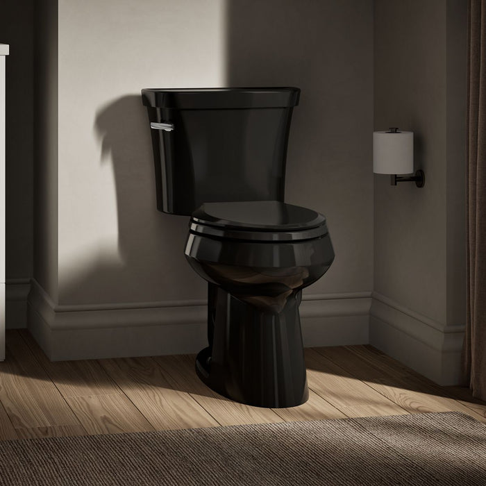 KOHLER K-3979 Highline Two-piece Elongated Toilet, 1.6 GPF, Black Black - image focused on single product story