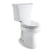 KOHLER K-3979-RA Highline ComForteeight Two-piece elongated 1.6 gpf chair height toilet with right-hand trip lever, white