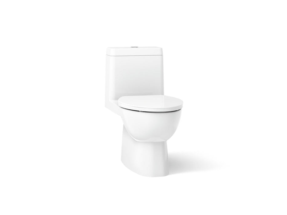 KOHLER K-3983-S Reach One-piece compact elongated dual-flush toilet with slow-close seat, white