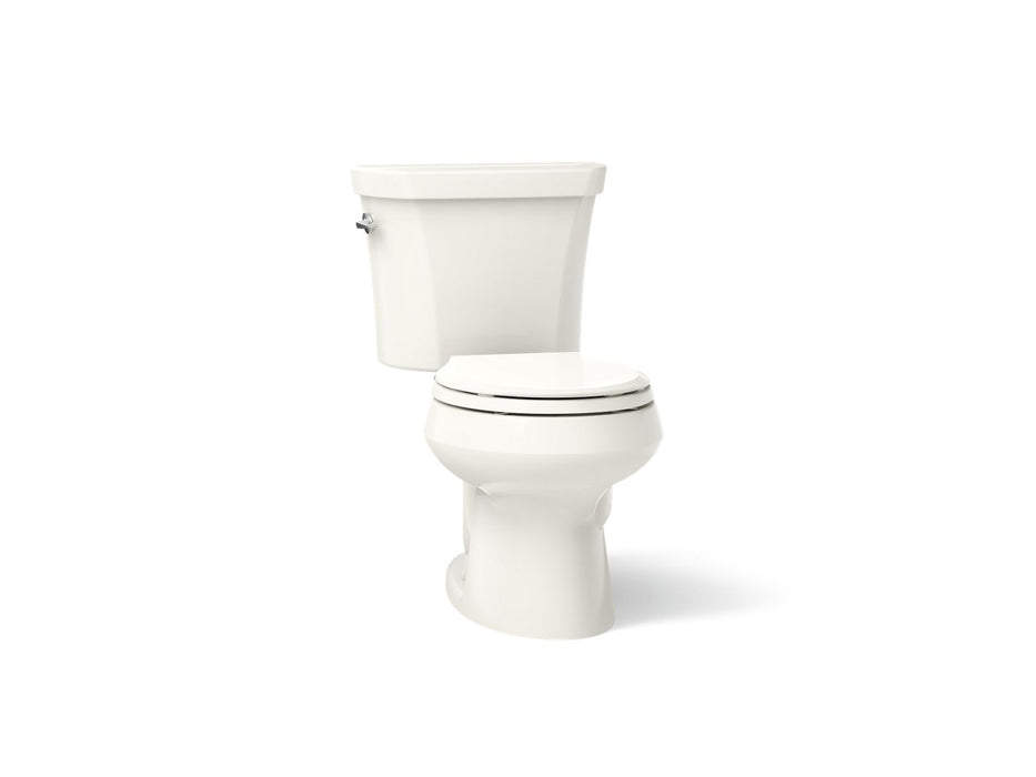 KOHLER K-3987 Wellworth Two-piece round-front dual-flush toilet, biscuit