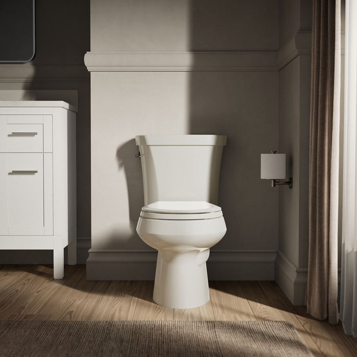 KOHLER K-3987 Wellworth Two-piece round-front dual-flush toilet, biscuit - view 5