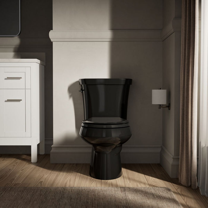 KOHLER K-3987 Wellworth Two-piece round-front dual-flush toilet, black black - view 5