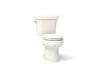 KOHLER K-3988-RA Wellworth Two-piece elongated dual-flush toilet with right-hand trip lever, biscuit