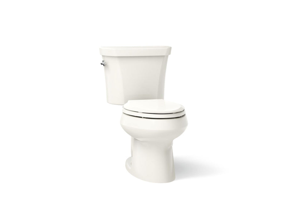 KOHLER K-3988-RA Wellworth Two-piece elongated dual-flush toilet with right-hand trip lever, biscuit