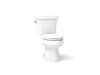 KOHLER K-3988-RA Wellworth Two-piece elongated dual-flush toilet with right-hand trip lever, white