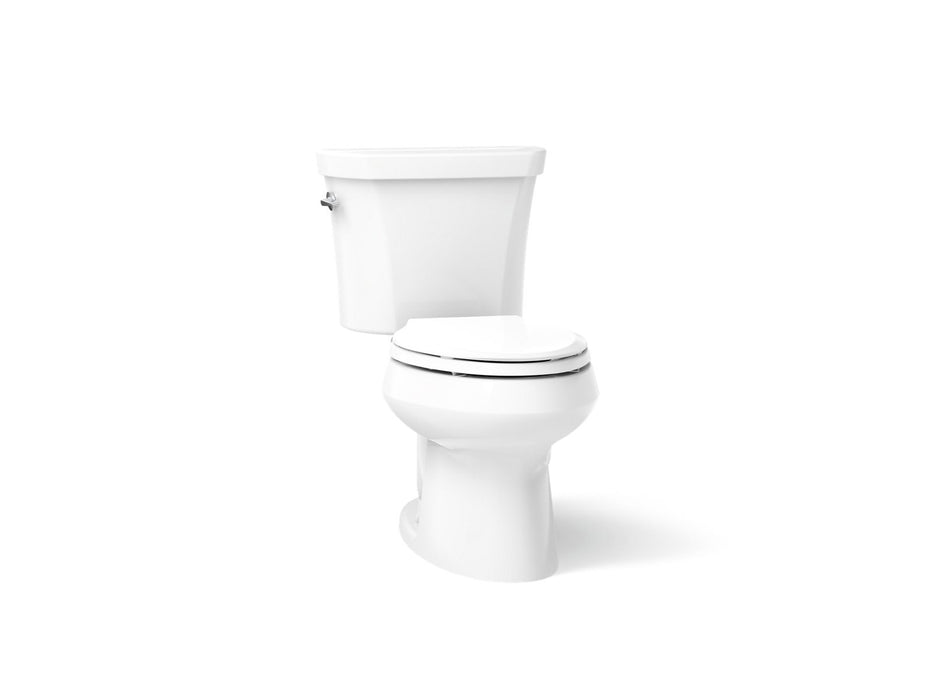 KOHLER K-3988-RA Wellworth Two-piece elongated dual-flush toilet with right-hand trip lever, white