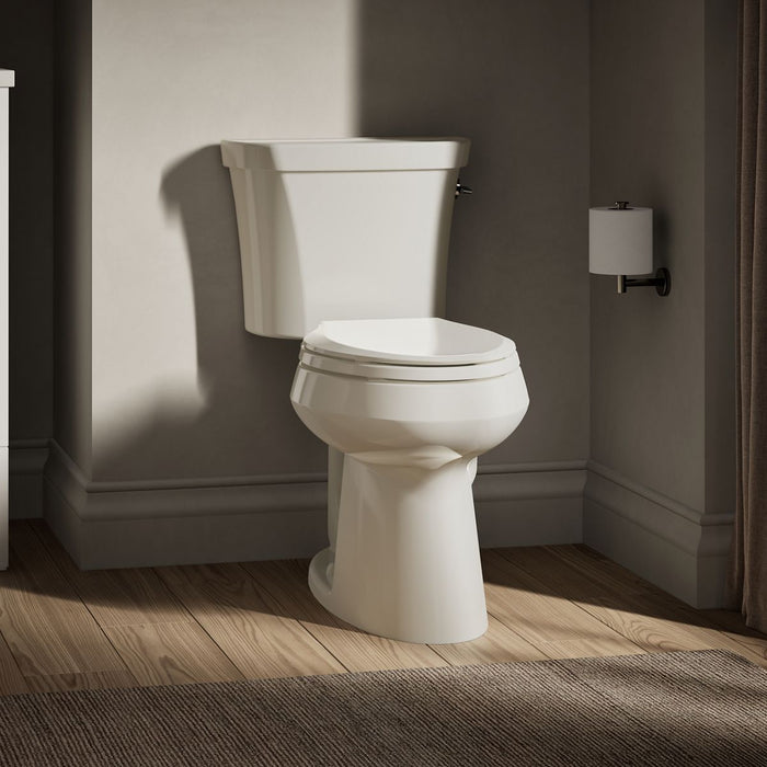 KOHLER K-3989-RA Highline Two-piece Elongated Toilet, Dual-flush, Biscuit - image focused on single product story