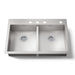 KOHLER K-3996-4 Vault 33" top-/undermount double-bowl kitchen sink, stainless steel - view 4