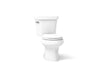 KOHLER K-3997-U Wellworth Two-piece Round-front Toilet, 1.28 GPF, White - 3/4 view of product