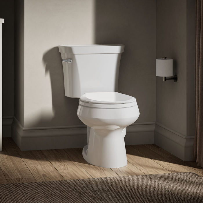 KOHLER K-3997-U Wellworth Two-piece Round-front Toilet, 1.28 GPF, White - image focused on single product story