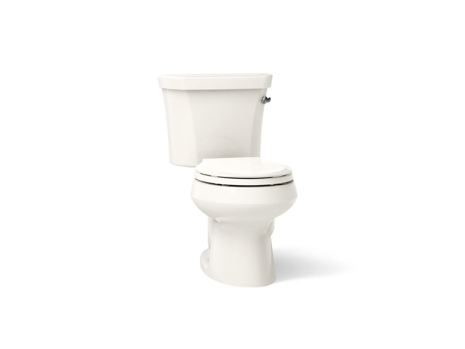 KOHLER K-3997-RZ Wellworth Two-piece round-front 1.28 gpf toilet with right-hand trip lever, tank cover locks, and...