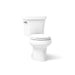 KOHLER K-3997-T Wellworth Two-piece round-front 1.28 gpf toilet with tank cover locks, white