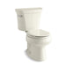 KOHLER K-3997-UT Wellworth Two-piece round-front 1.28 gpf toilet with tank cover locks and insulated tank, biscuit