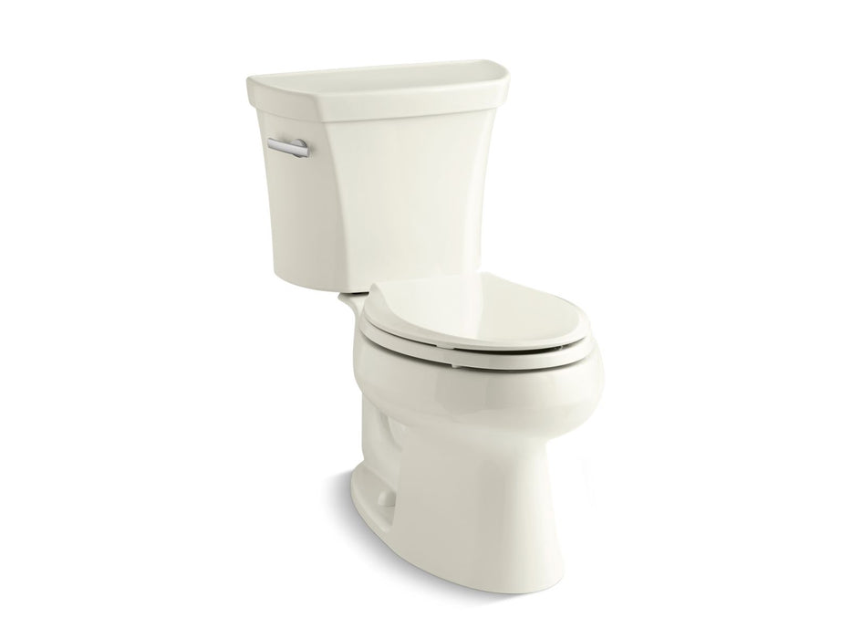 KOHLER K-3998-T Wellworth Two-piece elongated 1.28 gpf toilet with tank cover locks, biscuit