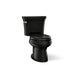 KOHLER K-3998-T Wellworth Two-piece elongated 1.28 gpf toilet with tank cover locks, black black