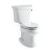 KOHLER K-3998-UR Wellworth Two-piece elongated 1.28 gpf toilet with right-hand trip lever and insulated tank, white