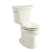 KOHLER K-3998-UT Wellworth Two-piece elongated 1.28 gpf toilet with tank cover locks and insulated tank, biscuit