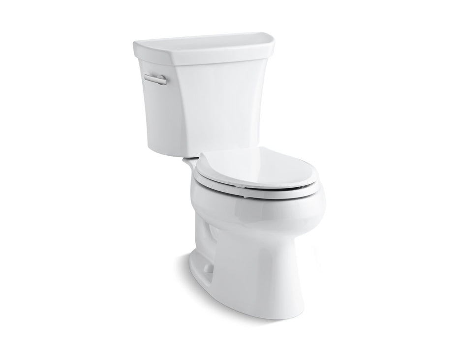 KOHLER K-3998-UT Wellworth Two-piece elongated 1.28 gpf toilet with tank cover locks and insulated tank, white