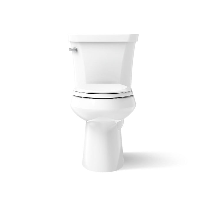 KOHLER K-3999-U Highline Two-piece Elongated Toilet, 1.28 GPF, White - front view of product