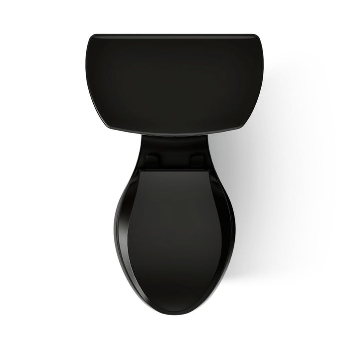 KOHLER K-3999-T Highline ComForteeight Two-piece elongated 1.28 gpf chair height toilet with tank cover locks, black...