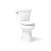 KOHLER K-3999-T Highline ComForteeight Two-piece elongated 1.28 gpf chair height toilet with tank cover locks, white