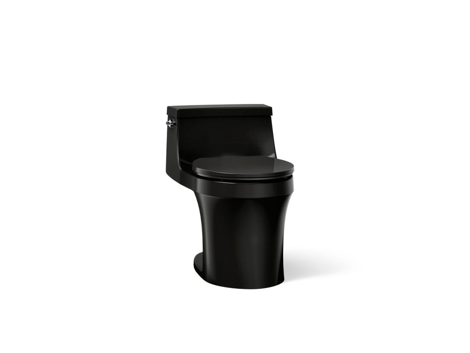 KOHLER K-4007 San Souci One-piece round-front toilet, 1.28 gpf, black black