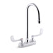 KOHLER K-400T70-5AKA Triton Bowe 1.0 gpm centerset bathroom sink faucet with aerated flow, gooseneck spout and wristblade...
