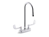 KOHLER K-400T70-5ANL Triton Bowe 0.5 gpm centerset bathroom sink faucet with laminar flow, gooseneck spout and wristblade...