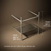 3/4 view of product with dimensions