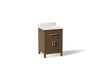 KOHLER K-40637-BD1 Kresla 24" bathroom vanity cabinet with sink and quartz top, draper oak