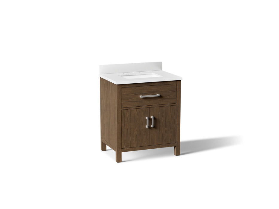 KOHLER K-40638-BD1 Kresla 30" bathroom vanity cabinet with sink and quartz top, draper oak