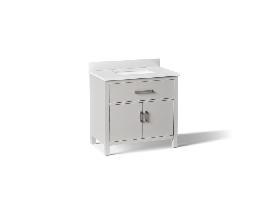 KOHLER K-40639-BD1 Kresla 36" bathroom vanity cabinet with sink and quartz top, atmos grey