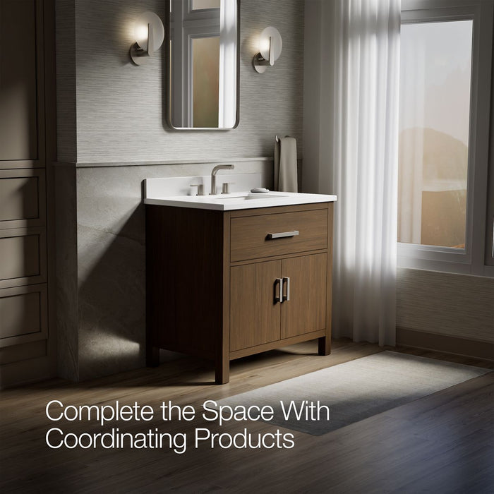 KOHLER K-40639-BD1 Kresla 36" bathroom vanity cabinet with sink and quartz top, draper oak - view 5