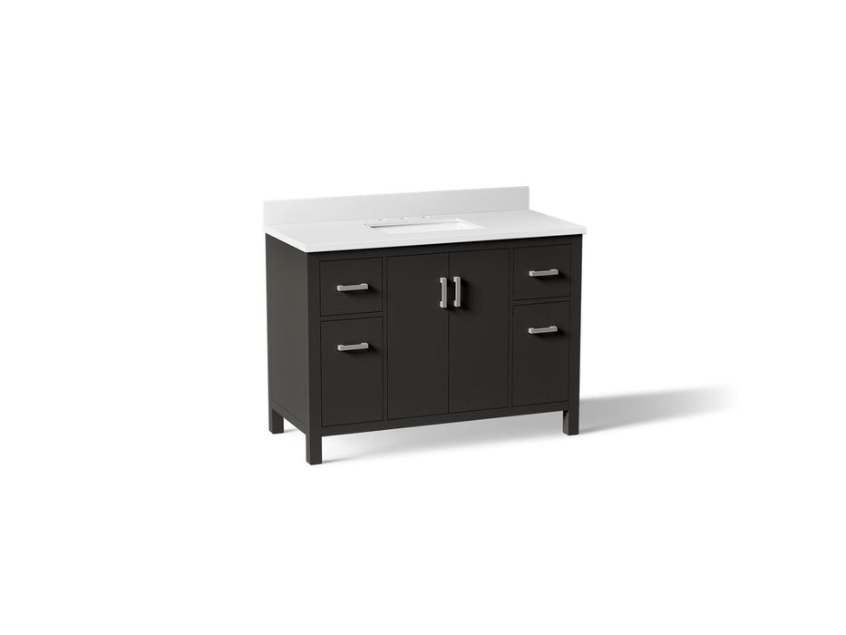 KOHLER K-40640-BD1 Kresla 48" bathroom vanity cabinet with sink and quartz top, carbon oak