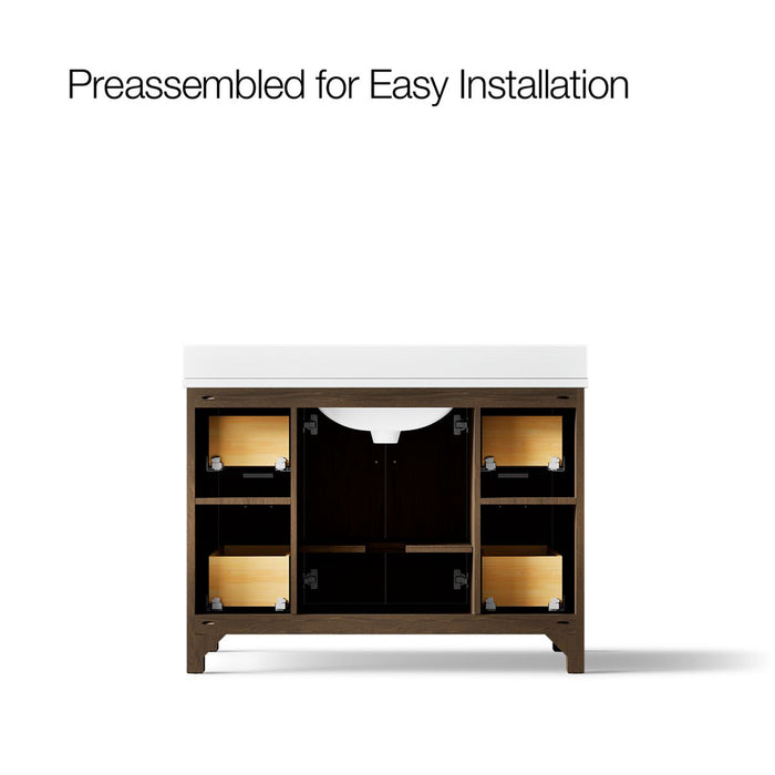 KOHLER K-40640-BD1 Kresla 48" bathroom vanity cabinet with sink and quartz top, draper oak - view 4