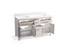 KOHLER K-40641-BD1 Kresla 60" bathroom vanity cabinet with sinks and quartz top, atmos grey - view 2