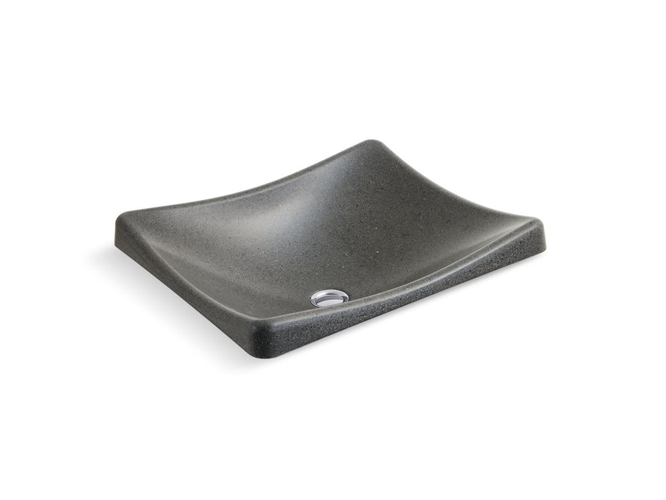 KOHLER K-41180-N WasteLAB DemiLav 17-3/4" Rectangular Vessel Bathroom Sink, No Overflow, Ashen - 3/4 view of product